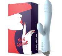 Mon Amour - Vibromasseur Rabit Lapin pour Femme Bleu Clair - 10 Modes de Vibration Intense - Silicone Hypoallergénique - Plaisir Ergonomique - Rechargeable USB - Stimulation Personnalisée