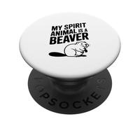 Mon Animal Spirituel est Un Castor Qui Aime Les Animaux drôles PopSockets PopGrip Adhésif