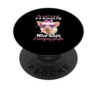 Mon animal spirituel est un cochon grincheux qui gifle des gens ennuyeux PopSockets PopGrip Adhésif