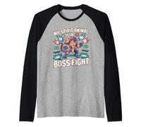Mon Animal Spirituel est Un Dragon de Jeu rétro de Combat de Boss Manche Raglan