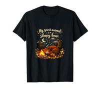 Mon Animal Spirituel est Un Ours endormi dans Un feu de Camp en forêt T-Shirt
