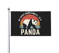 Mon animal totem est un panda - Drapeau pour chambre d'ado, bannière extérieure populaire pour salle de classe, 90 x 150 cm, tapisserie « Mon animal totem est un panda » pour dortoir