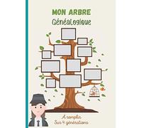 Mon arbre généalogique: Cahier de généalogie à compléter sur 4 générations | activité ludique pour les enfants dès 7 ans