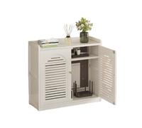 Mon Armoire routeur WiFi avec ventilation et cordon multi-couches pour la maison et le bureau Design invisible Blanc 59 x 25 x 67 cm