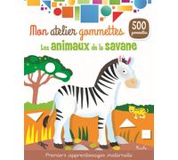 Mon atelier gommettes les animaux de la savane blanc TU