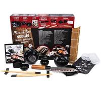 Mon Atelier Sushis, Makis, Gyozas Et Onigiris - Coffret Avec 1 Plateau, 2 Bols, 1 Livre De Recettes, 1 Couteau Santoku, 2 Paires De Baguette, 1 Natte En Bambou, 2 Supports De Baguettes, 2...