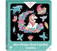 Mon attrape-rêves à gratter licornes - mini boîte avec accessoires - Cinzia Sileo - Deux Coqs D'or - Jeux livres objets