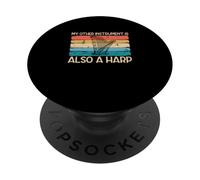 Mon Autre Instrument est Aussi Un harpiste Amusant harpiste PopSockets PopGrip Adhésif
