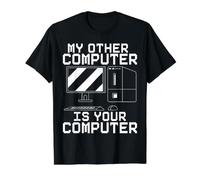 Mon Autre Ordinateur est Votre Pirate Informatique en cybersécurité T-Shirt Graphique avec Valeur, Homme, Noir, XL