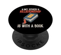 Mon Autre Relation est avec Un Livre, Un Roman d'amour PopSockets PopGrip Adhésif