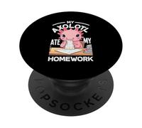 Mon Axolotl a mangé Mes devoirs | Axolotl drôle PopSockets PopGrip Adhésif