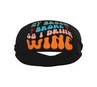 Mon Balai Est Cassé, Alors Je Bois du Vin Rétro pour Halloween Homme Femme Headband Large Bandeau Cheveux Élastique Bandeaux De Sport pour Basketball Jogging Cyclisme Tennis