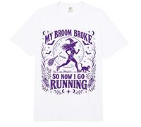 Mon Balai s'est cassé Alors Maintenant Je Vais Courir la Course de 5 km d'halloween Comfort Colors Adult Heavyweight T-Shirt
