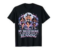 Mon Balai s'est cassé, Maintenant Je Vais Courir Halloween Runner Humor Club T-Shirt