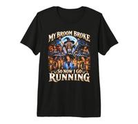 Mon Balai s'est cassé, Maintenant Je Vais Courir Halloween Runner Humor Club T-Shirt Haut de Gamme