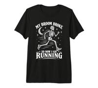 Mon Balai s'est cassé, Maintenant Je Vais Courir Halloween Runner Humor Club T-Shirt Haut de Gamme
