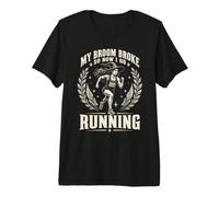 Mon Balai s'est cassé, Maintenant Je Vais Courir Halloween Runner Humor Club T-Shirt Haut de Gamme