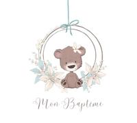 Mon Baptême: Livre d’or du baptême. Pour fille et Garçon. Thème de l’ours. Espace pour 116 invités pour écrire des messages. Adorable filigrane d’ourse sur chaque page.