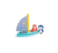 LUDI Bateau de bain Voilier en mousse - 4 pièces modulables - Dès 10 mois - 1 morse et 1 pingouin
