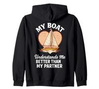 Mon bateau me comprend mieux que mon partenaire Captain Boating Sweat à Capuche