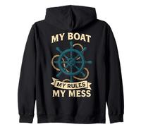 Mon bateau Mes règles Mon Mess Nautical Captain Sailing Vintage Sweat à Capuche