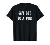 Mon BBF est Un Chien Carlin T-Shirt Graphique avec Valeur, Homme, Noir, XL
