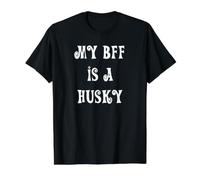 Mon BBF est Un Chien Husky T-Shirt Graphique avec Valeur, Homme, Noir, S