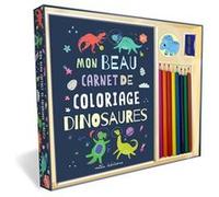 Mon beau coffret de coloriage - Dinosaures - Un livre de coloriages, 8 crayons de couleur, un taille-crayon et des stickers - Collectif - Mila Boutan Eds - Document jeunesse