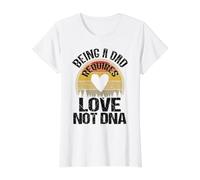 Mon Beau-père est Mon Vrai père Être père nécessite de l'amour, Pas de l'ADN T-Shirt Graphique avec Valeur, Femme, Blanc, XS