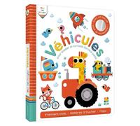 Mon bel imagier - Véhicules - livre bébé sensoriel à toucher, avec matières, flaps et miroir - dès 1 an