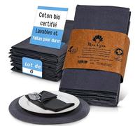 mon bijou® Lot de 6 Serviettes de Table Gris Foncé 45x45 cm - Tissu 100 % Coton Bio GOTS - Lavables Réutilisables - Mariage Pâques Noël - Élégantes Serviettes Anthracite pour la Table