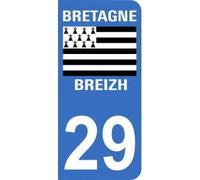 Mon Blason Autocollant 29 avec Logo Officiel région Bretagne pour Plaque immatriculation Auto (9,8 x 4,5 cm)