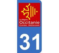 Mon Blason Autocollant 31 Logo Nouvelle région Occitanie pour Plaque immatriculation Moto (6,3 x 2,9 cm)