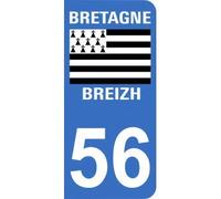 Mon Blason Autocollant 56 avec Logo Officiel région Bretagne pour Plaque immatriculation Auto (9,8 x 4,5 cm)