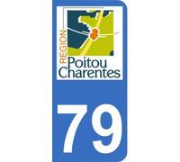 Mon Blason Autocollant 79 avec Logo Officiel région Poitou-Charentes pour Plaque immatriculation Auto (9,8 x 4,5 cm)