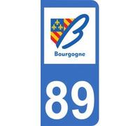 Mon Blason Autocollant 89 avec Logo Officiel région Bourgogne pour Plaque immatriculation Moto (6,3 x 2,9 cm)