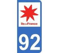 Mon Blason Autocollant 92 avec Logo Officiel région Ile-de-France pour Plaque immatriculation Moto (6,3 x 2,9 cm)