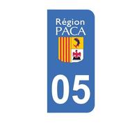 Mon Blason - Autocollants 05 avec Logo Officiel Région Provence Alpes Côte d'Azur pour Plaque Immatriculation Moto - Sticker Bleu - Fabriqué en France