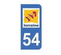 Mon Blason - Autocollants 54 avec Logo Officiel Région Lorraine pour Plaque Immatriculation Moto - Sticker Bleu - 6.3 x 2.9 cm - Fabriqué en France