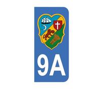 Mon Blason - Autocollants 9A avec Blason d'Alger (1861-1962) pour Plaque Immatriculation Moto - Sticker Bleu - 6.3 x 2.9 cm - Fabriqué en France