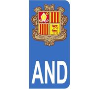 Mon Blason - Autocollants and avec Blason de la Principauté d'Andorre Voiture - Sticker Bleu - 9.8 x 4.5 cm - Fabriqué en France