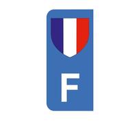 Mon Blason - Autocollants avec Blason Français et Lettre F Partie Gauche de la Plaque d'immatriculation Moto - Bleu - 6.3 x 2.9 cm - Fabriqué en France