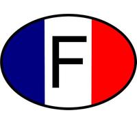 Mon Blason - Sticker Logo Ovale avec Drapeau France pour Véhicule Voiture - Fabriqué en France