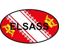 Mon Blason - Sticker Ovale Alsace Drapeau Voiture - Fabriqué en France
