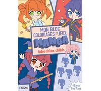 Mon bloc de coloriages et jeux manga Adorables chibis