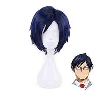 Mon Boku no Hero Academia Iida Tenya court bleu 3/7 style résistant à la chaleur Cosplay Costume perruque + perruque casquette MZ-1162