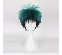 Mon Boku no Hero Academia Izuku Midoriya court vert noir cheveux synthétiques résistant à la chaleur Cosplay Costume perruque perruque -620B