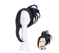 Mon Boku no Hero Academia YAOYOROZU MOMO perruque femmes noir synthétique cheveux fête perruques pour Cosplay Costume + perruque casquette