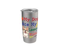Mon bouledogue français a mangé mes plans de cours drôles pour papa, maman et professeur Gobelet isotherme en acier inoxydable double paroi