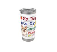 Mon bouledogue français a mangé mes plans de cours drôles pour papa, maman et professeur Gobelet isotherme en acier inoxydable double paroi